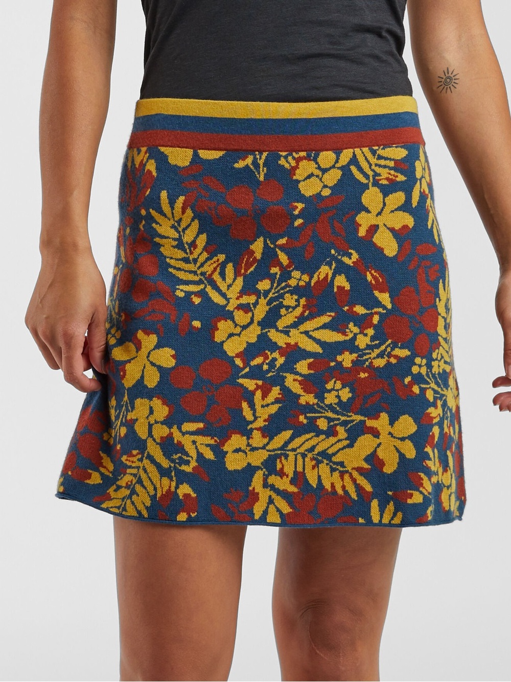 Title Nine Super Power Skirt Merino Wool Floral A-Line